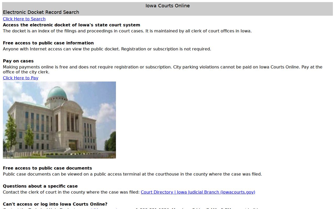 Iowa Courts Online search for Audubon County criminal court cases